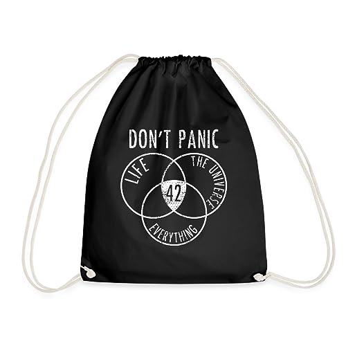 Spreadshirt Don't Panic The Answer is 42 Turnbeutel, One size, Schwarz von Spreadshirt