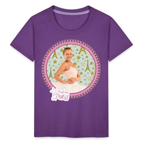 Spreadshirt Find me in Paris Lena Grisky Kinder Premium T-Shirt, 134/140 (8 Jahre), Lila von Spreadshirt