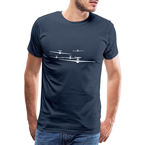 Spreadshirt Flugzeug Segelflieger Segelflugzeuge Männer Premium T-Shirt, L, Navy von Spreadshirt