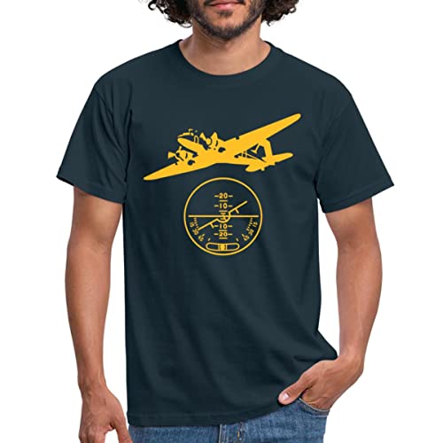 Spreadshirt Flugzeug Transportflugzeug Künstlicher Horizont Männer T-Shirt, L, Navy von Spreadshirt