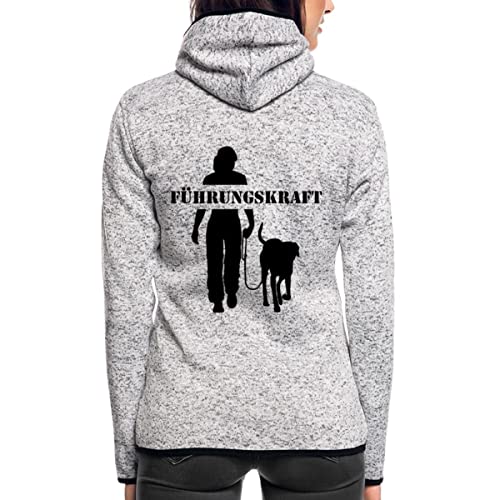 Spreadshirt Führungskraft Hundebesitzerin Gassi Gehen Mit Hund Frauen Kapuzen-Fleecejacke, S, Hellgrau meliert von Spreadshirt