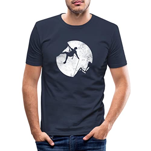 Spreadshirt Geschenk Für Kletterer Boulderer Klettern Geschenkidee Männer Slim Fit T-Shirt, L, Navy von Spreadshirt