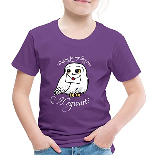 Spreadshirt Harry Potter Hedwig Brief Kinder Premium T-Shirt, 122/128 (6 Jahre), Lila von Spreadshirt