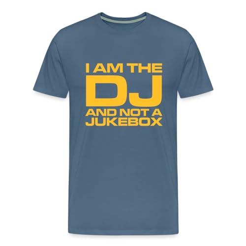 Spreadshirt I Am The DJ and Not A Jukebox Spruch Männer Premium T-Shirt, XXL, Blaugrau von Spreadshirt