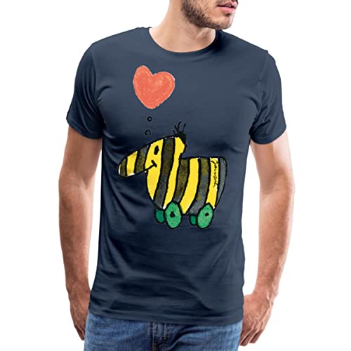 Spreadshirt Janosch Große Tigerente Mit Herz Liebe Männer Premium T-Shirt, S, Navy von Spreadshirt