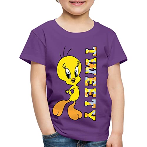 Spreadshirt Looney Tunes Tweety Camouflage Kinder Premium T-Shirt, 110/116 (4 Jahre), Lila von Spreadshirt