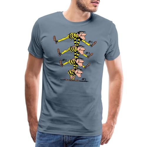 Spreadshirt Die Dalton Brüder Lucky Luke Männer Premium T-Shirt, S, Blaugrau von Spreadshirt