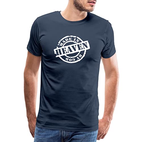 Spreadshirt Made In Heaven by God Gemacht Von Gott Männer Premium T-Shirt, XL, Navy von Spreadshirt