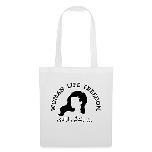 Spreadshirt Mahsa Amini Women Life Freedom Iran Protest Stoffbeutel, One size, Weiß von Spreadshirt