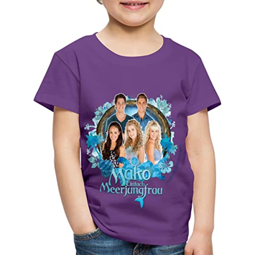 Spreadshirt Mako Einfach Meerjungfrau Gruppe Kinder Premium T-Shirt, 134/140 (8 Jahre), Lila von Spreadshirt