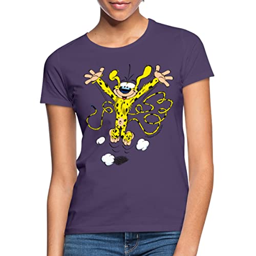 Spreadshirt Marsupilami Happy Frauen T-Shirt, XXL, Dunkellila von Spreadshirt