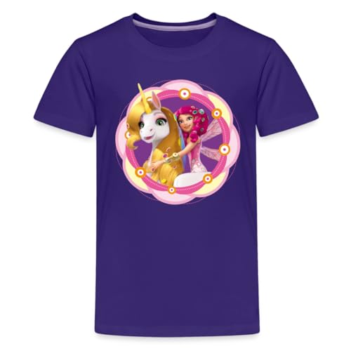 Spreadshirt Mia and Me Einhorn Onchao Und Mia In Centopia Kinder Premium T-Shirt, 134/140 (8 Jahre), Lila von Spreadshirt