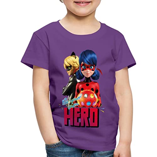 Spreadshirt Miraculous Be Your Own Hero Kinder Premium T-Shirt, 122/128 (6 Jahre), Lila von Spreadshirt