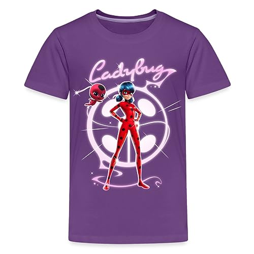 Spreadshirt Miraculous Ladybug Mit Tikki Kinder Premium T-Shirt, 122/128 (6 Jahre), Lila von Spreadshirt