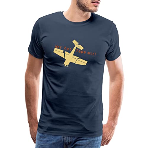 Spreadshirt Modell Fliegen Wer hat Tape mit Flugzeug Modellbau Männer Premium T-Shirt, XXL, Navy von Spreadshirt