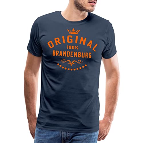 Spreadshirt Original Brandenburg Rahmenlos® Männer Premium T-Shirt, 3XL, Navy von Spreadshirt