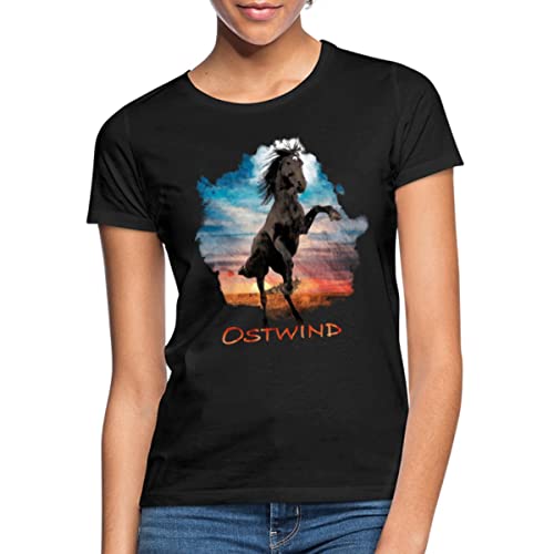 Spreadshirt Ostwind Der Große Orkan Ostwind Porträt Frauen T-Shirt, L, Schwarz von Spreadshirt