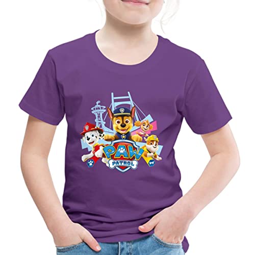 Spreadshirt Paw Patrol Logo Kinder Premium T-Shirt, 122/128 (6 Jahre), Lila von Spreadshirt