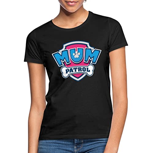 Spreadshirt Paw Patrol Mum Patrol Muttertag Mama Geschenk Frauen T-Shirt, L, Schwarz von Spreadshirt