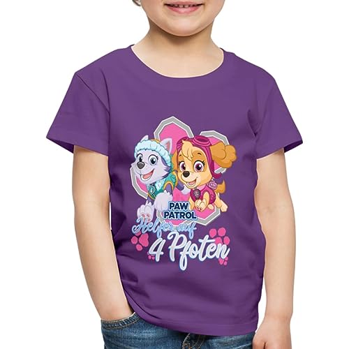 Spreadshirt Paw Patrol Skye & Everest Helfer Auf 4 Pfoten Kinder Premium T-Shirt, 122/128 (6 Jahre), Lila von Spreadshirt