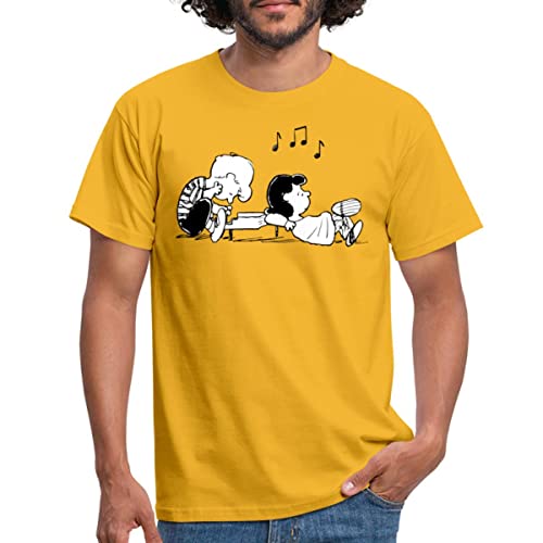 Spreadshirt Peanuts Schroeder Und Lucy Männer T-Shirt, M, Gelb von Spreadshirt