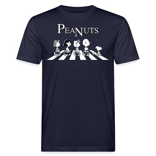 Spreadshirt Peanuts and Friends Abbey Road Männer Bio-T-Shirt, L, Navy von Spreadshirt