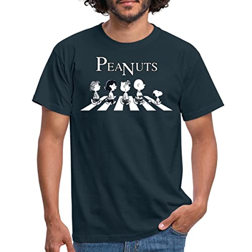 Spreadshirt Peanuts and Friends Abbey Road Männer T-Shirt, 3XL, Navy von Spreadshirt