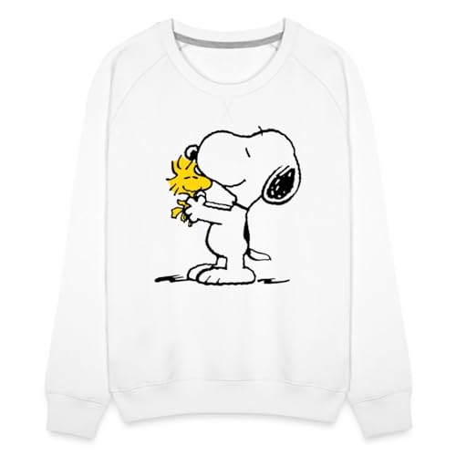 Spreadshirt Peanuts Snoopy Und Woodstock Frauen Premium Pullover, XXL, Weiß von Spreadshirt