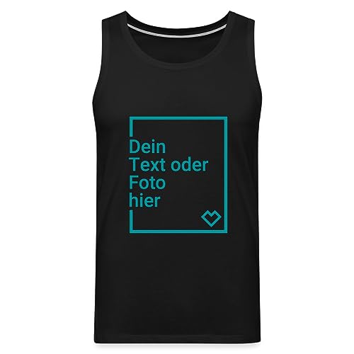 Spreadshirt Personalisierbares Premium Tank Top Selbst Gestalten mit Foto und Text Wunschmotiv Männer Premium Tank Top, L, Schwarz von Spreadshirt