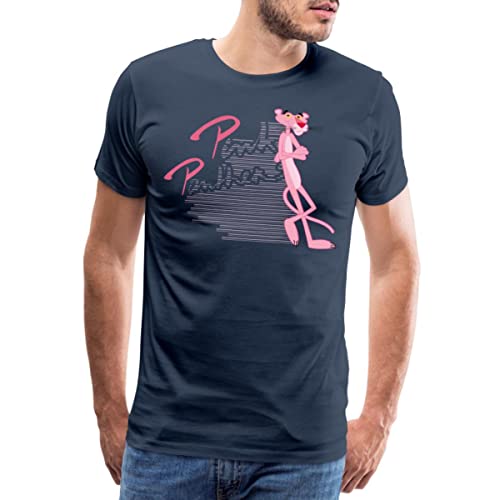 Spreadshirt Pink Panther PP Der Coole Panther Männer Premium T-Shirt, 3XL, Navy von Spreadshirt