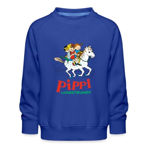 Spreadshirt Pippi Langstrumpf Ausritt Mit Annika Und Tommy Kinder Premium Pullover, 122/128 (7-8 Jahre), Royalblau von Spreadshirt