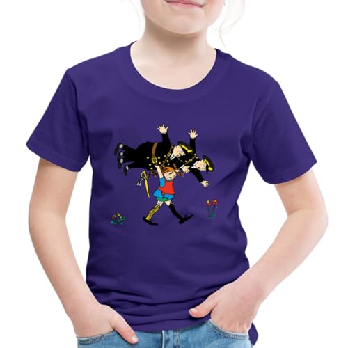 Spreadshirt Pippi Langstrumpf Pippi Und Die Polizei Kinder Premium T-Shirt, 98/104 (2 Jahre), Lila von Spreadshirt