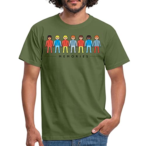 Spreadshirt Playmobil Figuren Memories Männer T-Shirt, L, Militärgrün von Spreadshirt