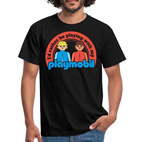 Spreadshirt Playmobil Logo für Playmobil Lovers Männer T-Shirt, 4XL, Schwarz von Spreadshirt