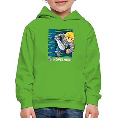 Spreadshirt Playmobil Novelmore Charakter Arwynn Kinder Premium Hoodie, 110/116 (5-6 Jahre), Hellgrün von Spreadshirt