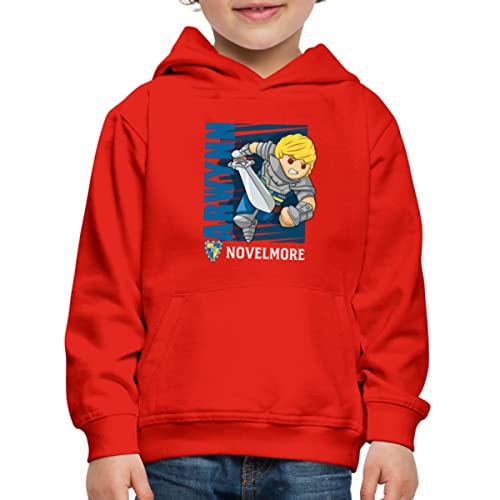Spreadshirt Playmobil Novelmore Charakter Arwynn Kinder Premium Hoodie, 122/128 (7-8 Jahre), Rot von Spreadshirt