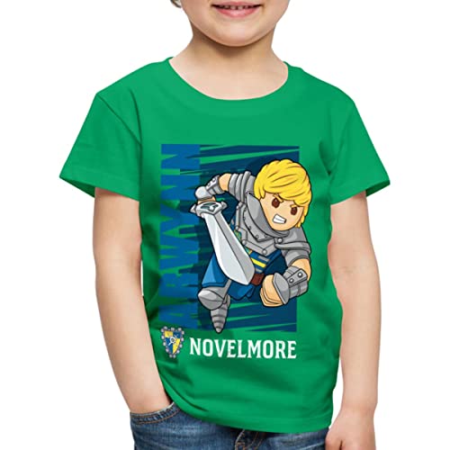 Spreadshirt Playmobil Novelmore Charakter Arwynn Kinder Premium T-Shirt, 110/116 (4 Jahre), Kelly Green von Spreadshirt
