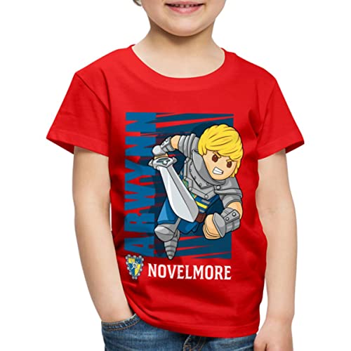 Spreadshirt Playmobil Novelmore Charakter Arwynn Kinder Premium T-Shirt, 122/128 (6 Jahre), Rot von Spreadshirt