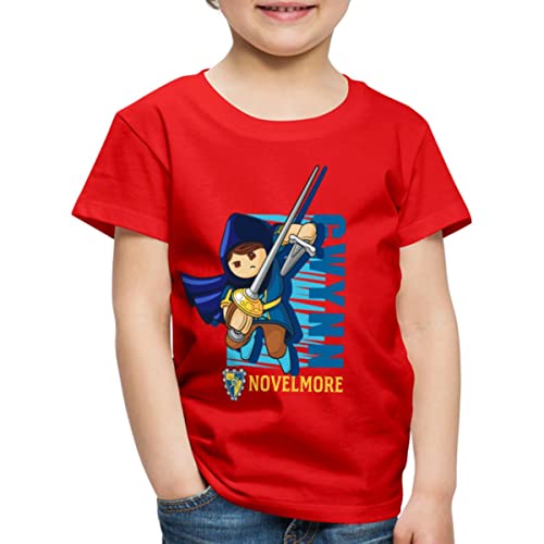 Spreadshirt Playmobil Novelmore Charakter Gwynn Kinder Premium T-Shirt, 122/128 (6 Jahre), Rot von Spreadshirt