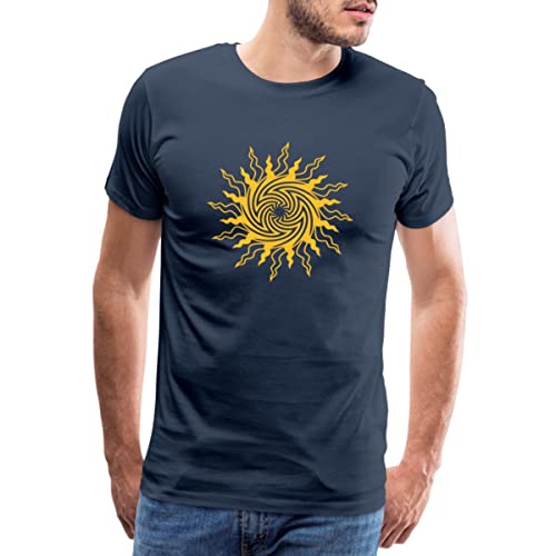 Spreadshirt Psychedelic Sun Psychedelische Sonne Männer Premium T-Shirt, XL, Navy von Spreadshirt