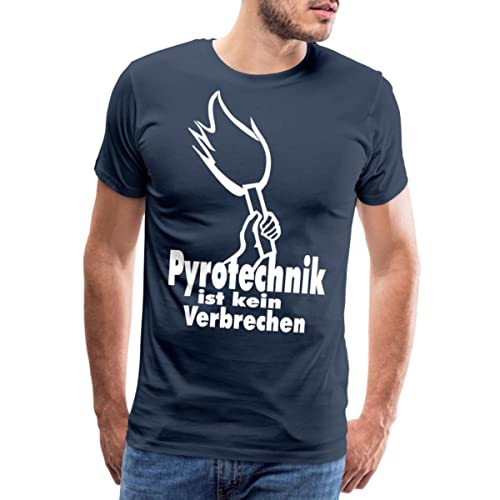 Spreadshirt Pyrotechnik ist kein Verbrechen Männer Premium T-Shirt, XXL, Navy von Spreadshirt