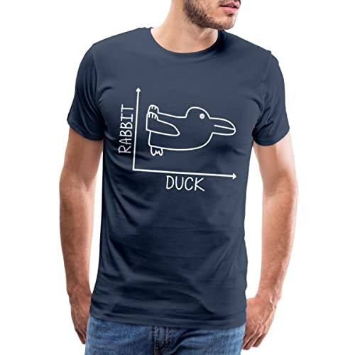 Spreadshirt Rabbit Duck Hase Ente Diagramm Männer Premium T-Shirt, L, Navy von Spreadshirt