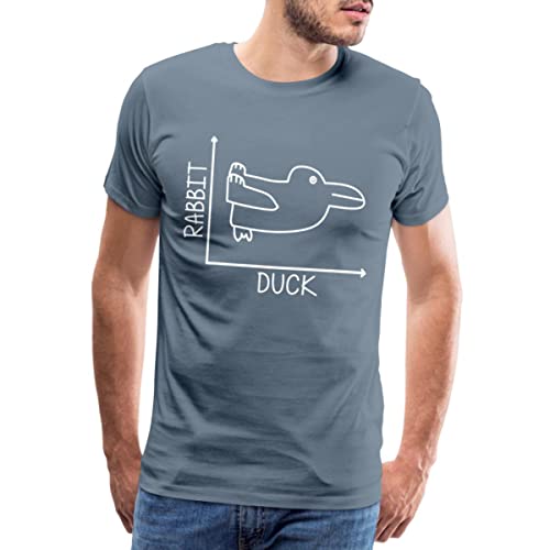 Spreadshirt Rabbit Duck Hase Ente Diagramm Männer Premium T-Shirt, XL, Blaugrau von Spreadshirt