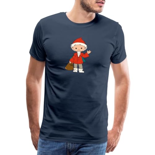 Spreadshirt Sandmännchen Winkt Sandmann Merch Männer Premium T-Shirt, L, Navy von Spreadshirt