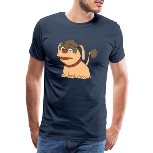 Spreadshirt Sandmännchen Und Seine Freunde Hund Moppi Männer Premium T-Shirt, XL, Navy von Spreadshirt