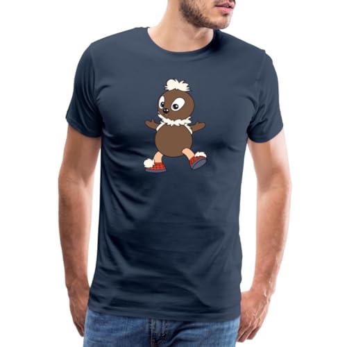 Spreadshirt Sandmännchen Und Seine Freunde Pittiplatsch Männer Premium T-Shirt, L, Navy von Spreadshirt