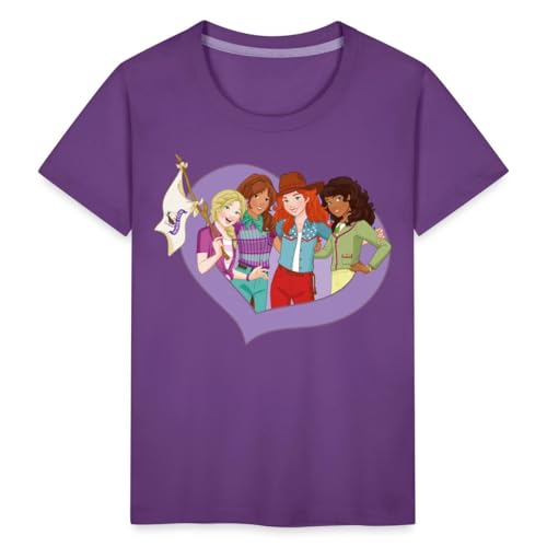 Spreadshirt Schleich Horse Club Sofia Lisa Hannah Sarah Kinder Premium T-Shirt, 122/128 (6 Jahre), Lila von Spreadshirt