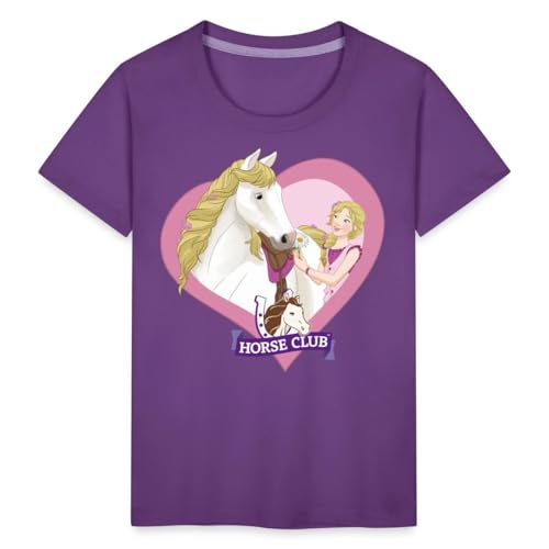 Spreadshirt Schleich Horse Club Sofia & Blossom Herzmotiv Kinder Premium T-Shirt, 134/140 (8 Jahre), Lila von Spreadshirt