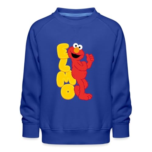 Spreadshirt Sesamstraße Elmo Glücklich Kinder Premium Pullover, 122/128 (7-8 Jahre), Royalblau von Spreadshirt