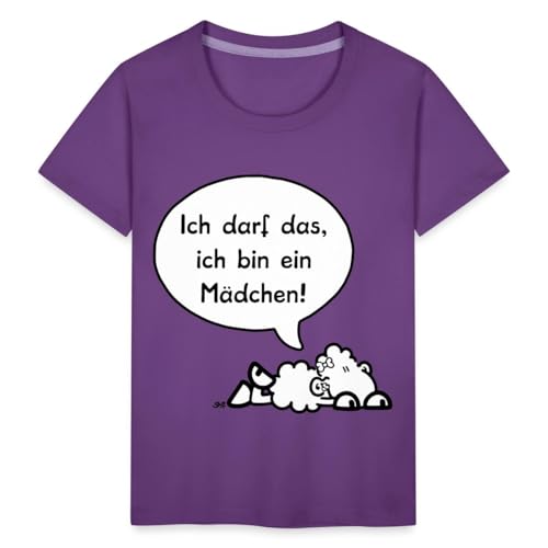 Spreadshirt Sheepworld Ich darf das, ich Bin EIN Mädchen Kinder Premium T-Shirt, 122/128 (6 Jahre), Lila von Spreadshirt